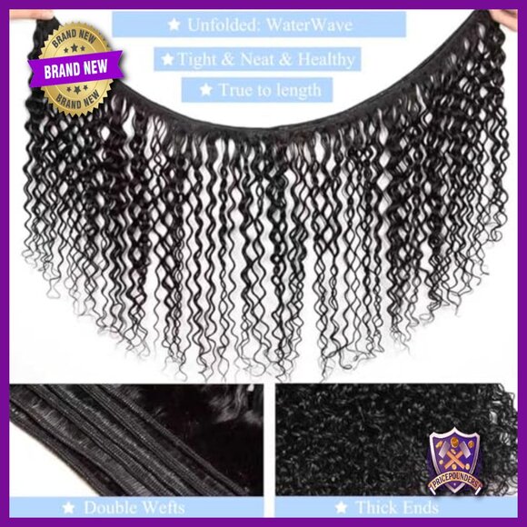100% Brazilian Virgin Human Hair Extensions 20 22 24 Inch Wet Wavy